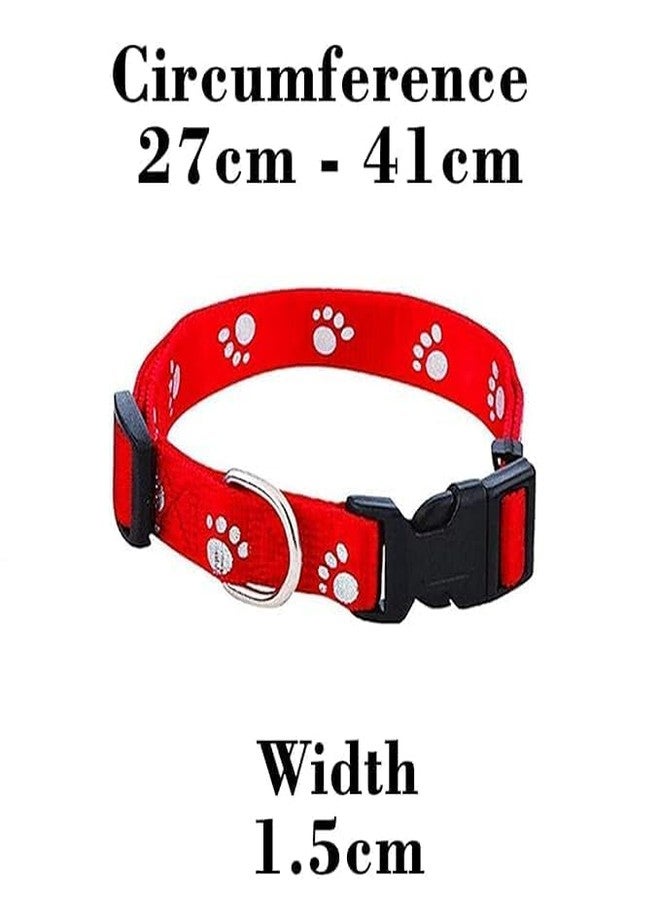 Pups&Pets 15 MM Adjustable Paw Print Puppy Harness Leash Collar Set Combo Offer of Small Dog Harness + Leash + Collar Set (Red) - Image 3